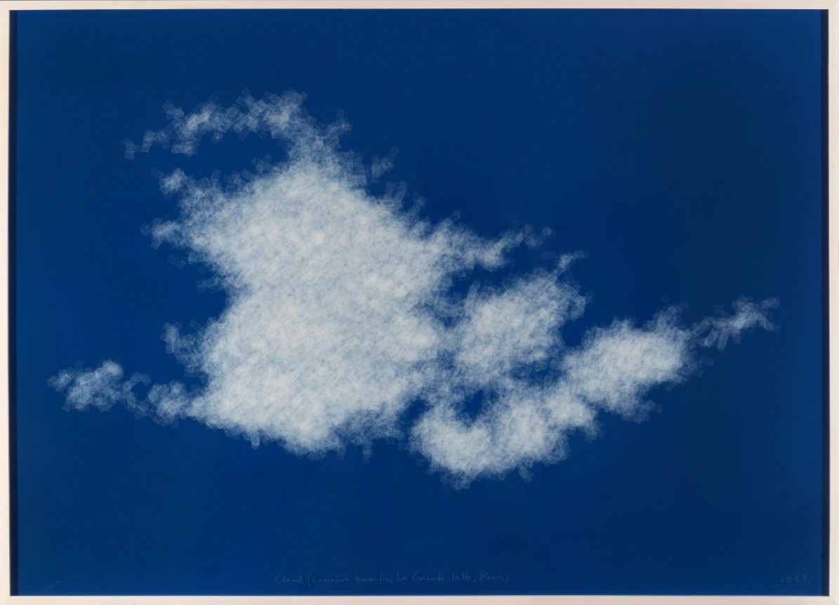 Cummulus humulis (&Icirc;le de la Grande Jatte), 2023, Scotch tape on museum board mounted to dibond