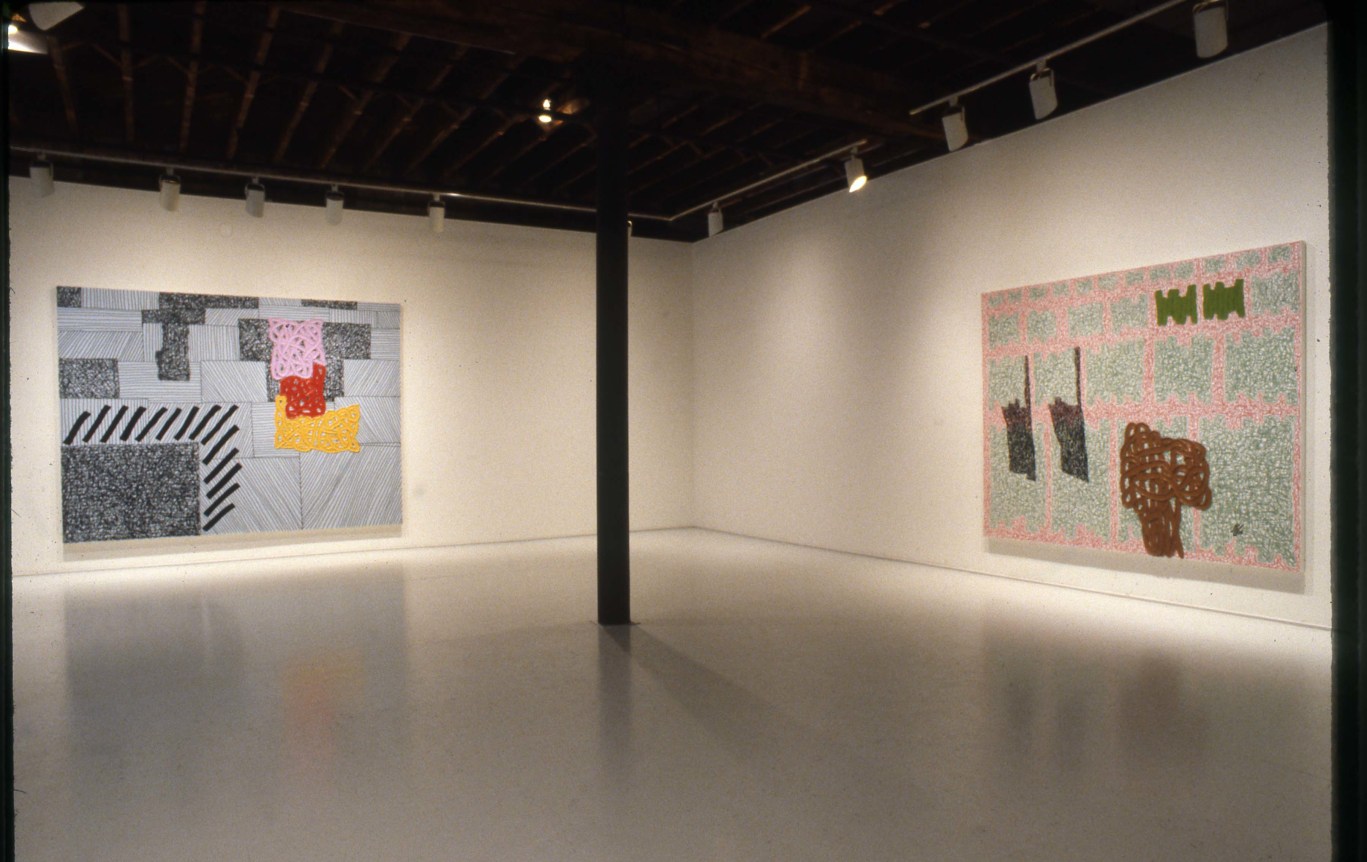 Installation view at Rhona Hoffman Gallery, Jonathan Lasker, 1993.