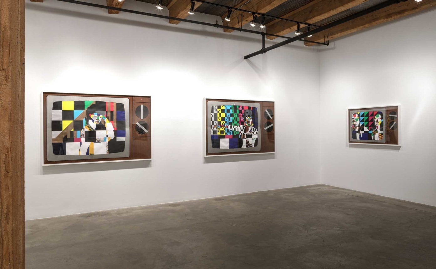 Installation view at Rhona Hoffman Gallery/Derrick Adams/Tell Me Something Good/2017