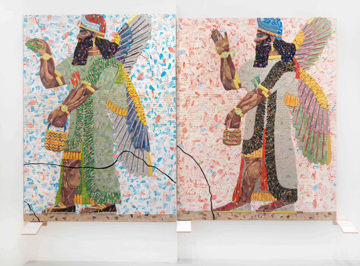 Installation view at Rhona Hoffman Gallery/Michael Rakowitz/Room Z, Northwest Palace of Nimrud/The Invisible Enemy Should Not Exist/2019