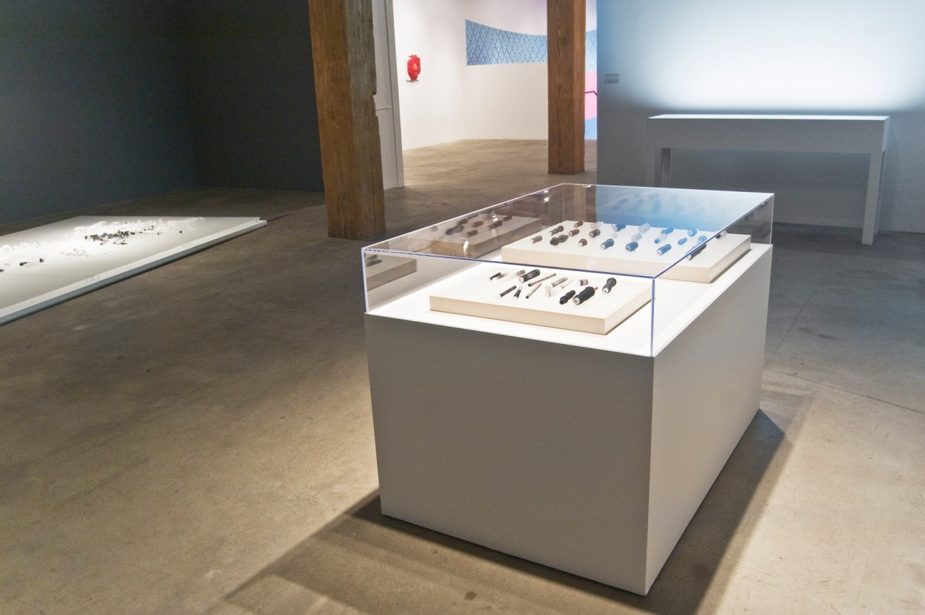 Installation view at Rhona Hoffman Gallery, Anne Wilson, Rewinds, 2011