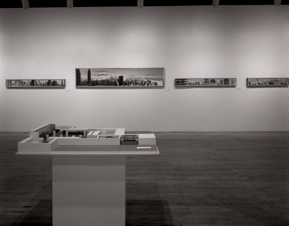 Installation view at Rhona Hoffman Gallery, Richard Haas, Rooms, 1982