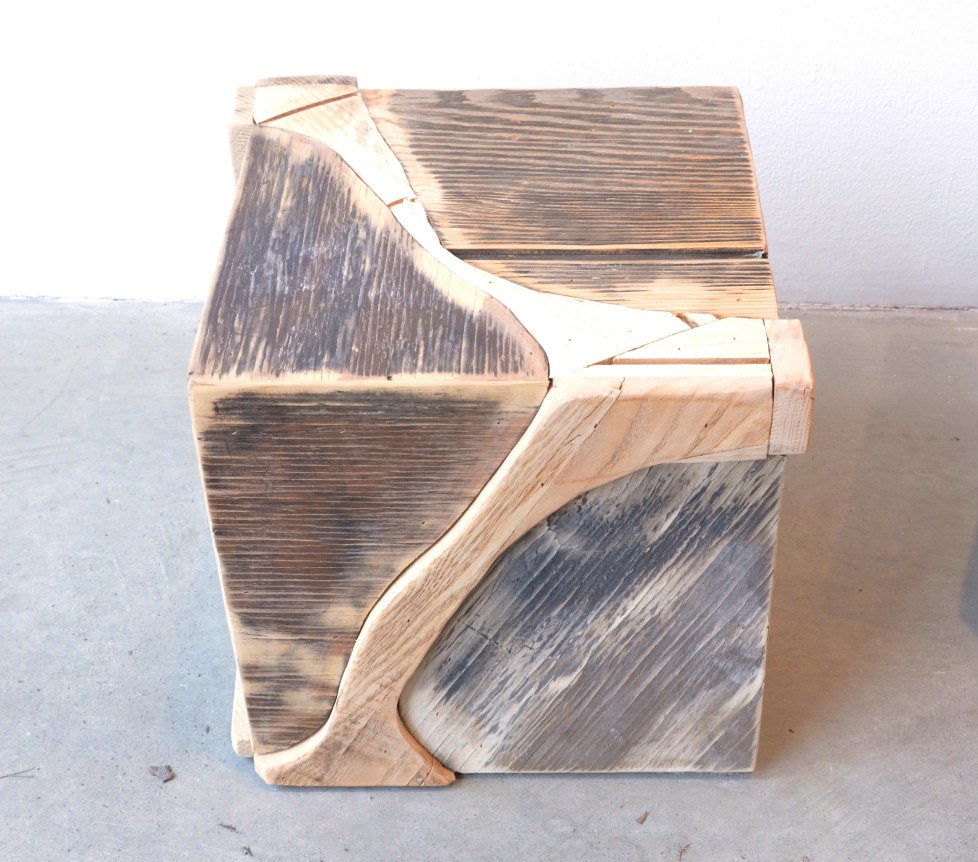 Chicago Archive Series - Infinite Set, 2013-15.&nbsp;Materials salvaged from recently closed Chicago public schools,&nbsp;14 x 14 x 14 inches.