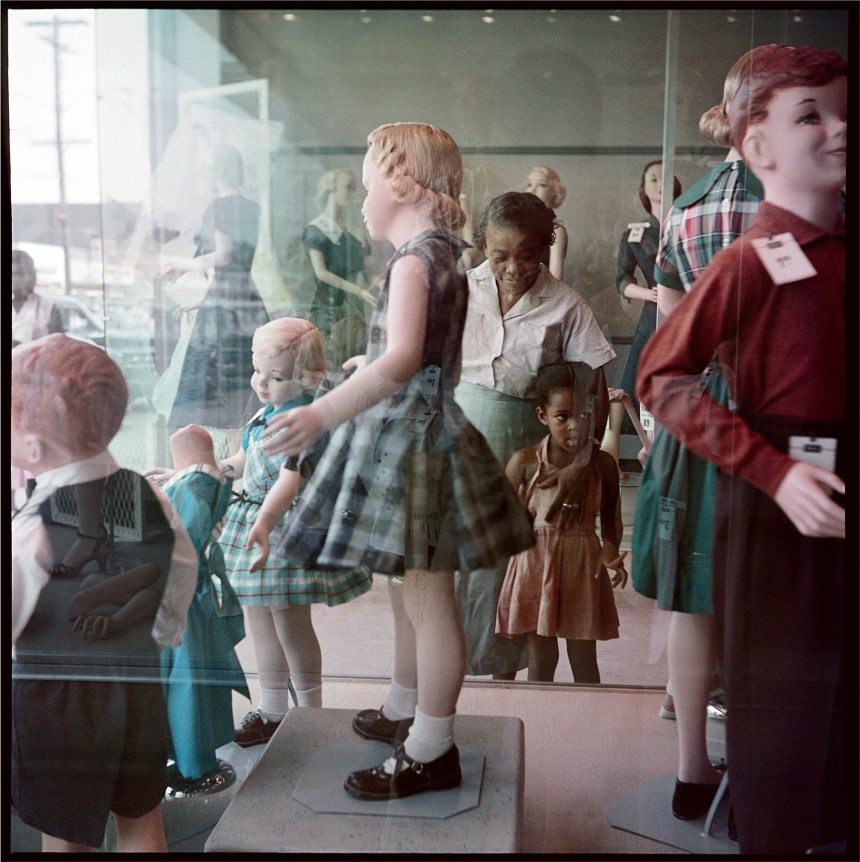 Gordon Parks.&nbsp;Ondria Tanner and her Grandmother Window - Shopping, Mobile, Alabama,1956. Archival pigment print, 28 x 28 inches, edition 9/10.&nbsp;
