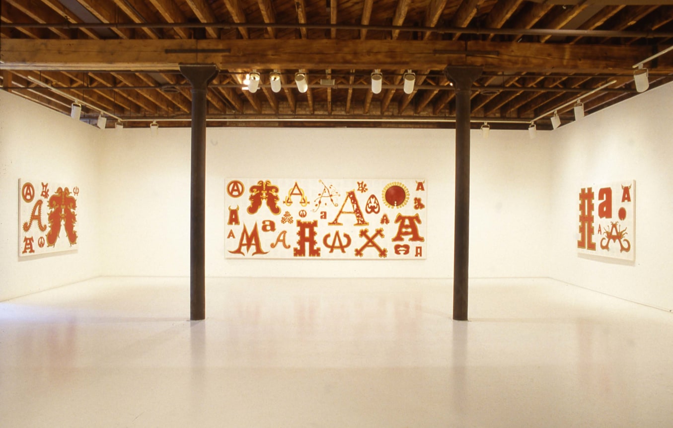 Installation view at Rhona Hoffman Gallery, K.O.S., 1993.