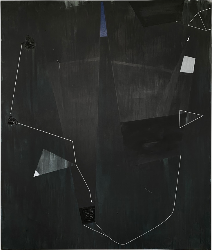 Torkwase Dyson. Extraction, Takes Courage for a Body to Get Down There, 2020. Acrylic and graphite on canvas, 96 x 80 inches. &nbsp;