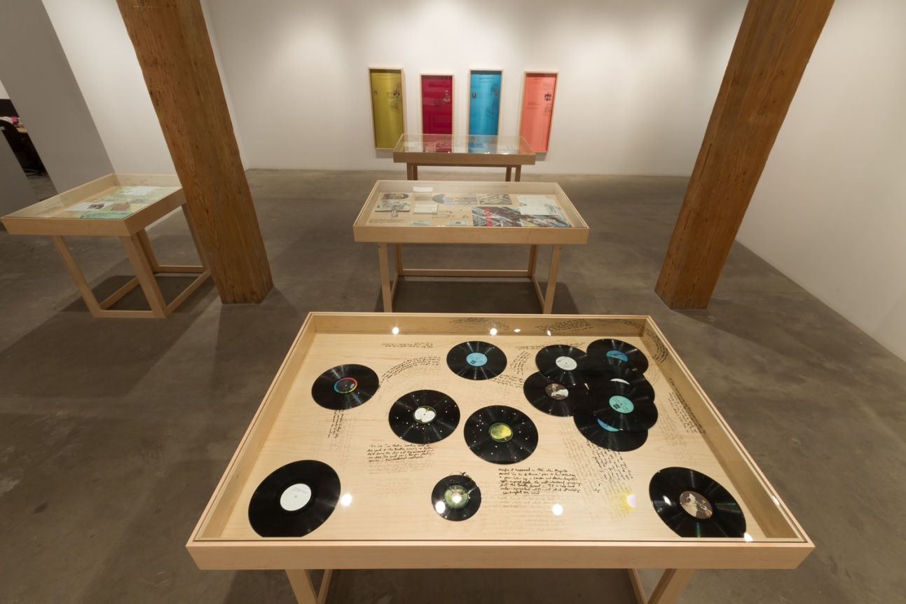 Installation view at Rhona Hoffman Gallery, Michael Rakowitz, The Breakup, 2014