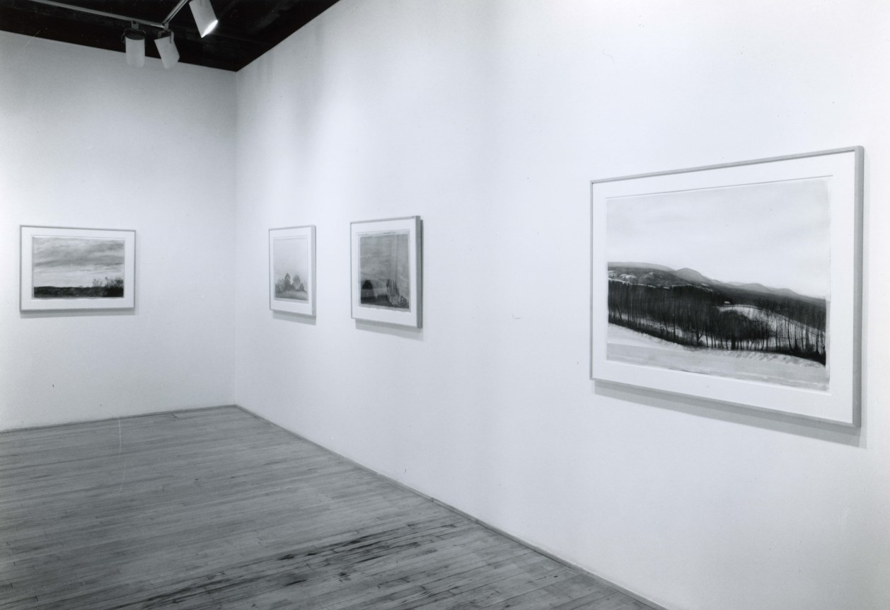 Installation view at Rhona Hoffman Gallery, Sylvia Plimack Mangold, Works on Paper, 1985