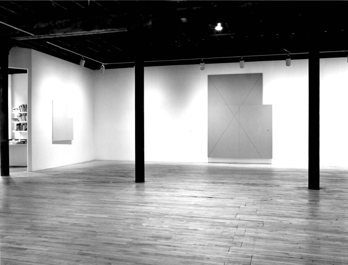 Installation view at Rhona Hoffman Gallery, Robert Mangold, New Paintings, 1980