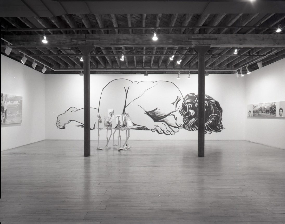 Installation view at Rhona Hoffman Gallery, Infotainment, Curated by Anne Livet, 1985