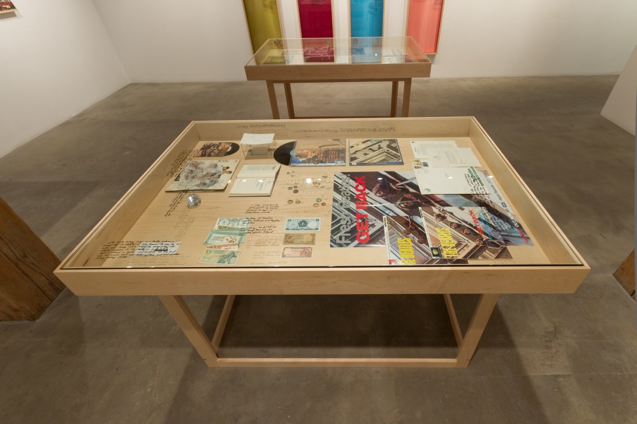 Installation view at Rhona Hoffman Gallery, Michael Rakowitz, The Breakup, 2014