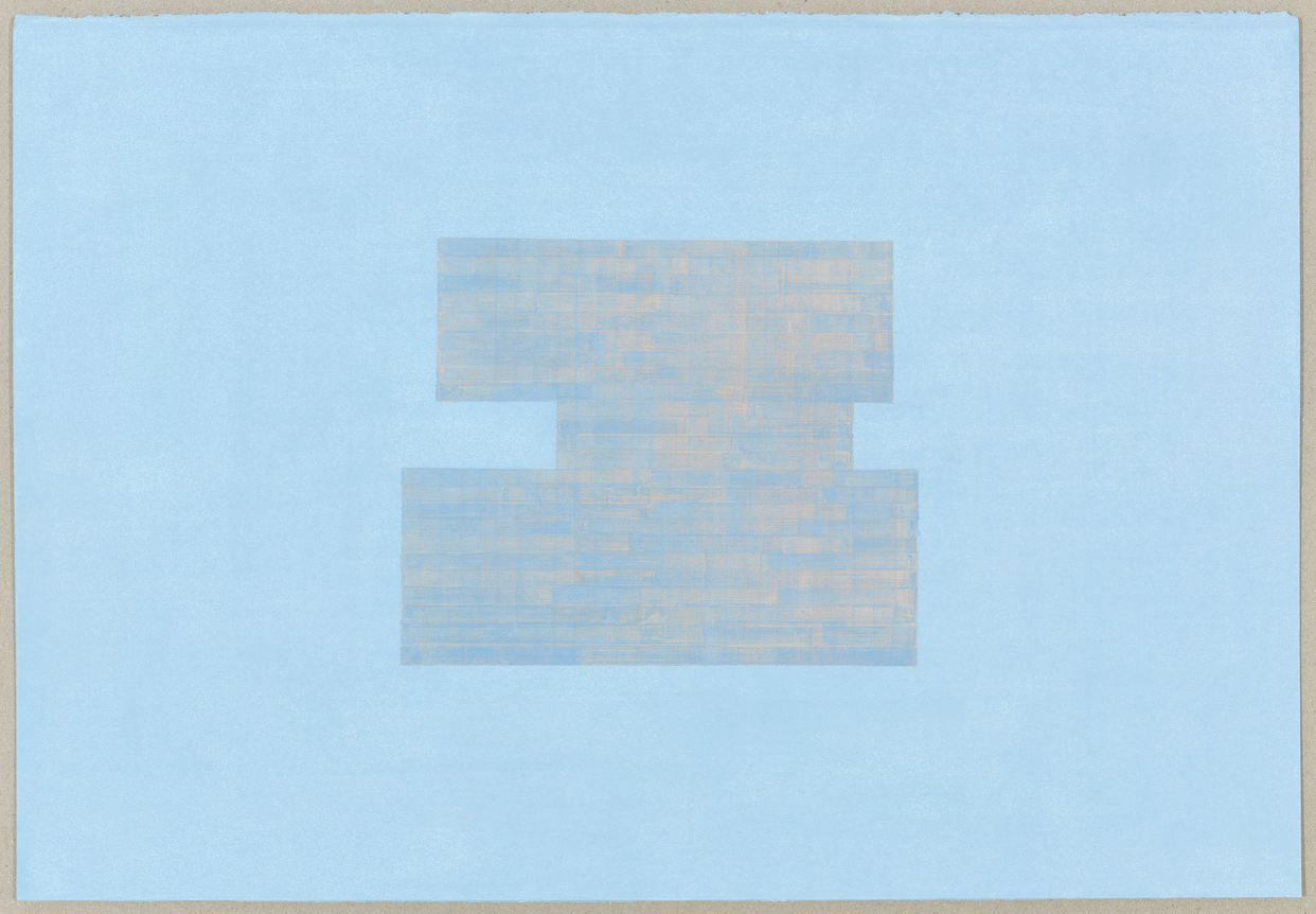 Study for Threshold - Plan, North [blue with orange on blue] #2