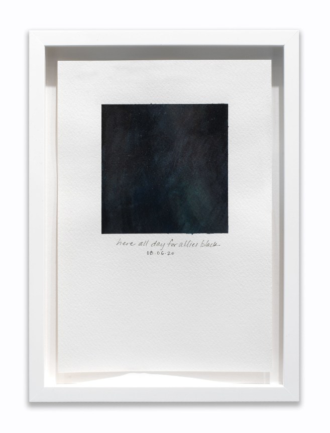 AMANDA WILLIAMS What black is this you say?&mdash;&ldquo;You&rsquo;re here all day for allies that end speeches on racial injustice&nbsp;with &lsquo;Marco Belinelli is out tonight&rsquo;.&rdquo;&mdash;black (study for 08.06.20), 2020