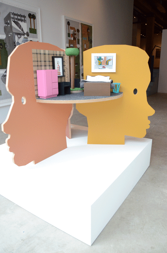 Installation view at Rhona Hoffman Gallery, Derrick Adams, Borough, 2014