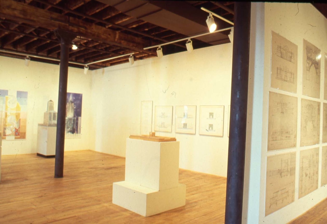 Installation view at Rhona Hoffman Gallery, Thomas Beeby, Lawrence Booth,&nbsp;Helmut Jahn, Krueck and Olsen,&nbsp;Stanley Tigerman, Architecture, 1983
