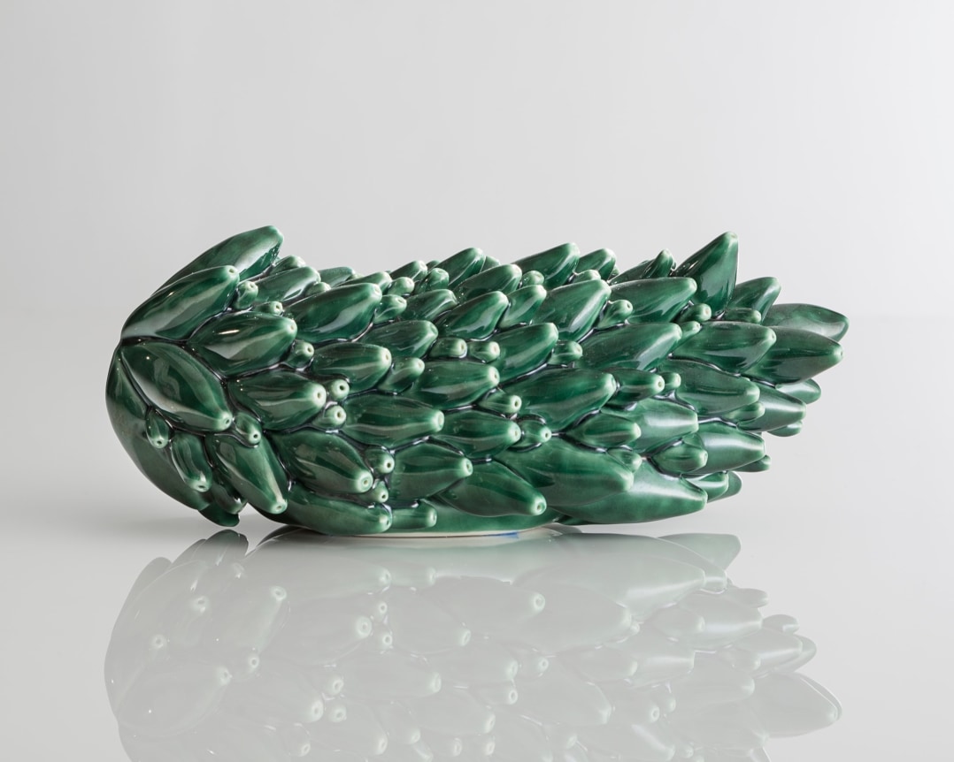 Chris Garofalo.&nbsp;nuxibranchia, 2007. Glazed porcelain, 7 x 3.5 x 3 inches.
