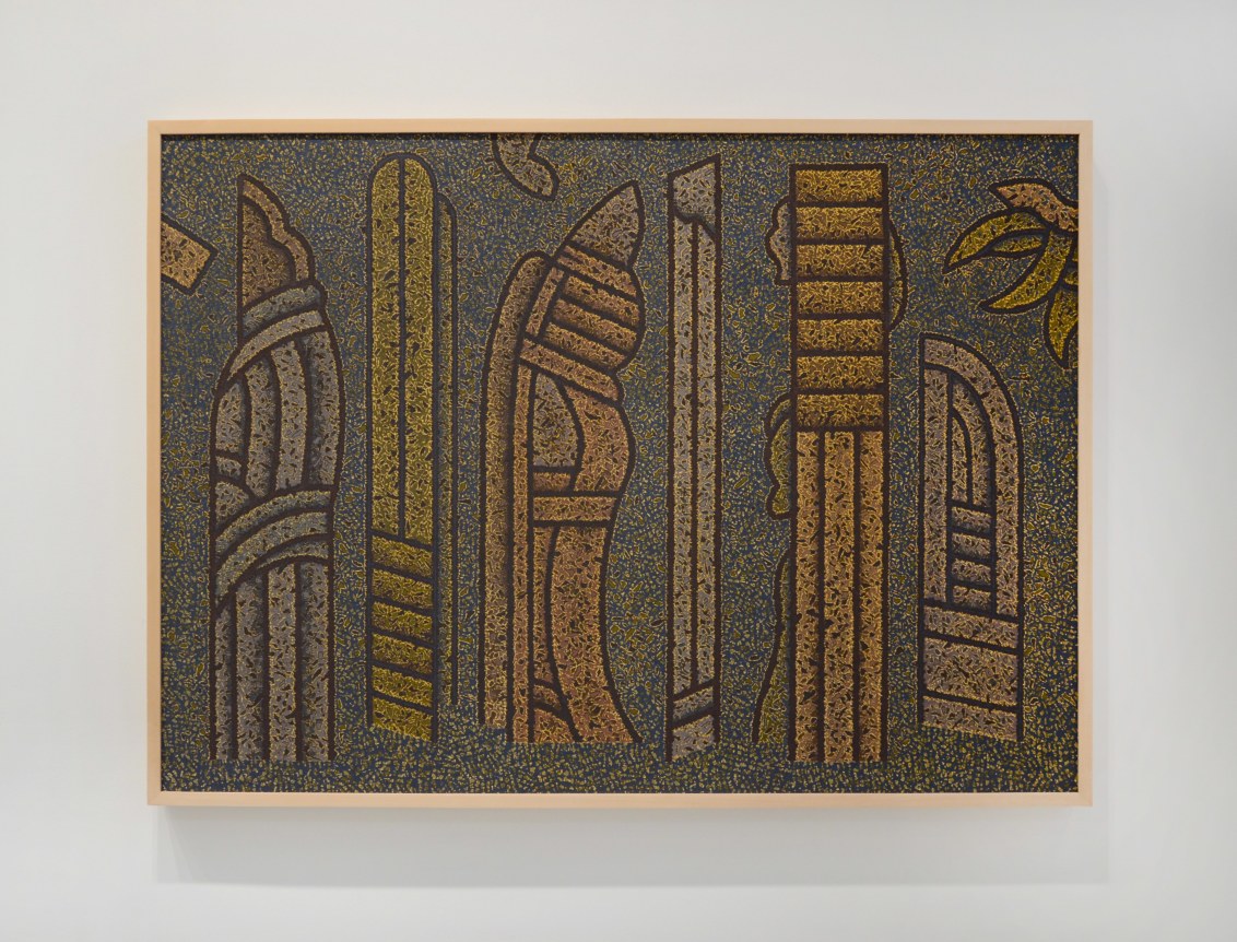 Ray Yoshida, Indifferent Inhabitants, 1976. Acrylic on canvas, 37 x 51 inches.