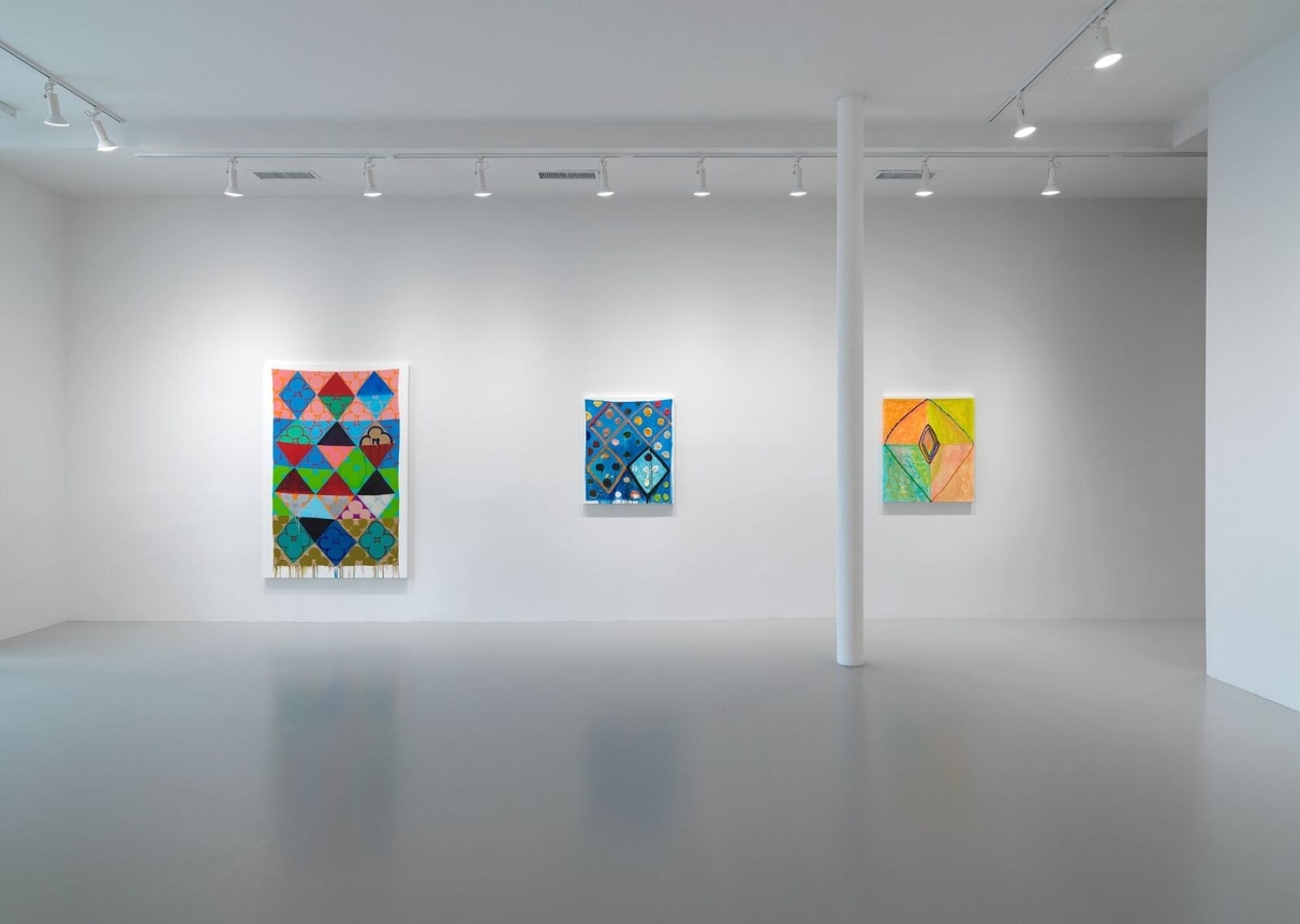 Installation view at Rhona Hoffman Gallery/Judy Ledgerwood/Far From the Tree/2018