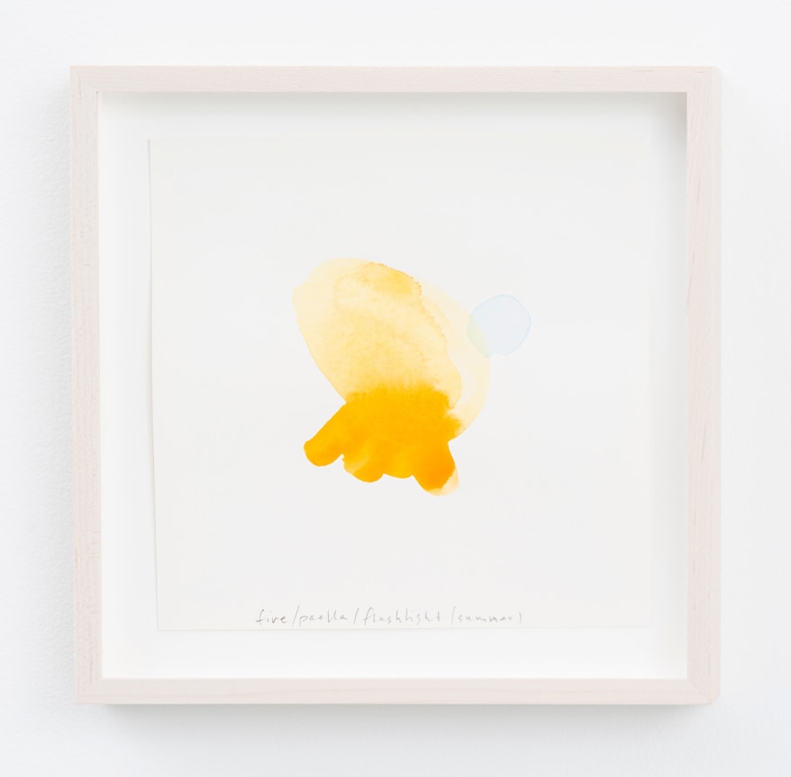 Spencer Finch.&nbsp;Color Notes (Summer), I,&nbsp;2020. Watercolor on paper,&nbsp;set of 25 notes, 7 x 7 inches, paper (each), 9 x 9 inches, frame (each).&nbsp;