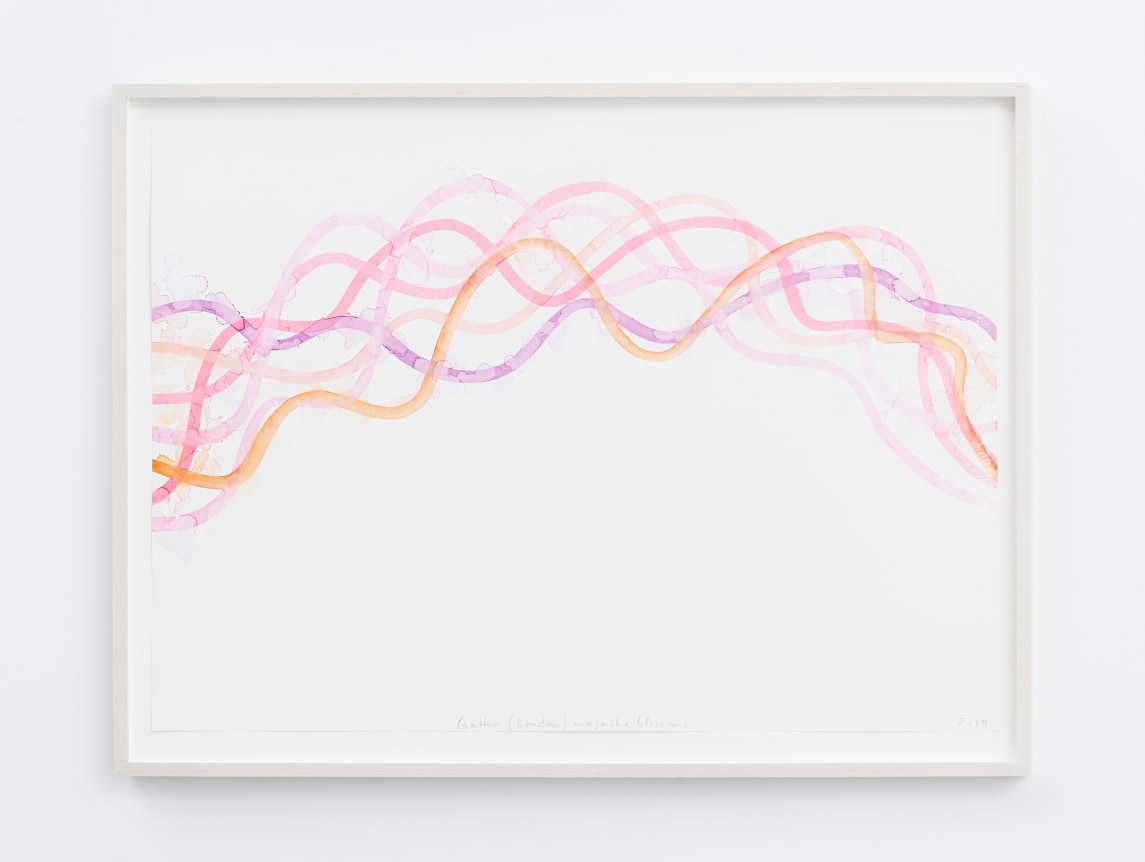 Spencer Finch.&nbsp;Gutter (London) magnolia blossoms, 2019. Watercolor on paper, 21 x 29.5 inches.