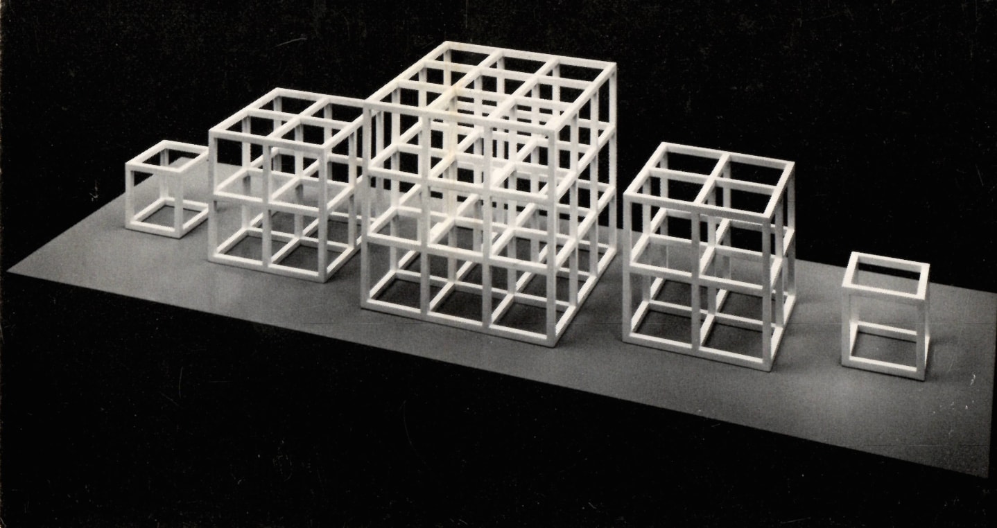 Installation view at Young Hoffman Gallery, Sol LeWitt, New Structures and Photogrids, 1979