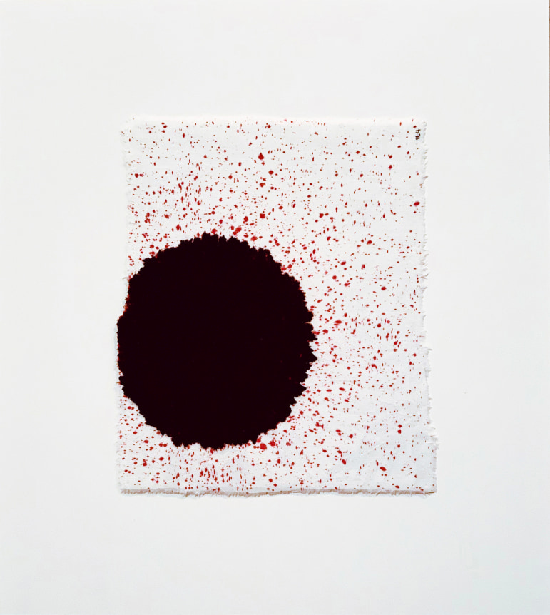 Anne Wilson. Material Drawing no.11.4, 2018-2020. Damask cloth, ink, thread, 19.5 x 17.5 x 1.5 inches (framed).