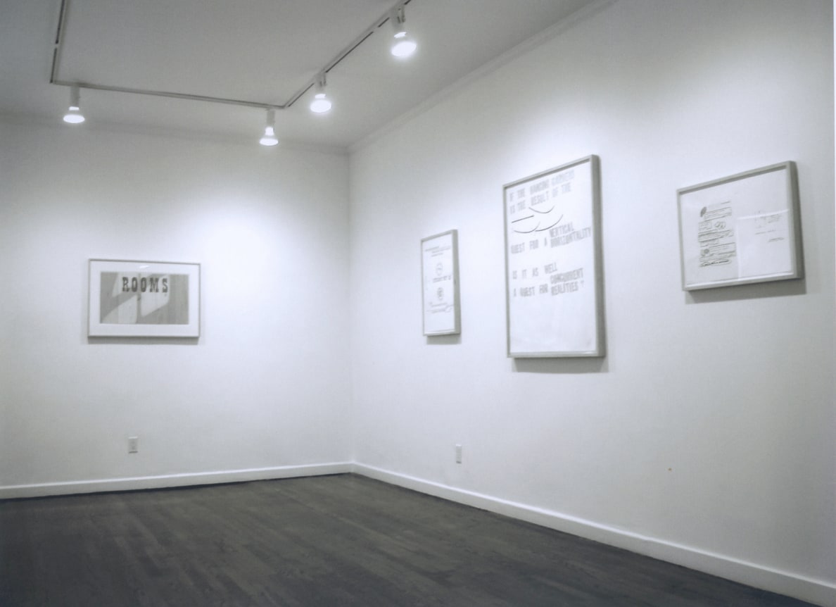 Installation view, Text Drawings, 18 EAST 77