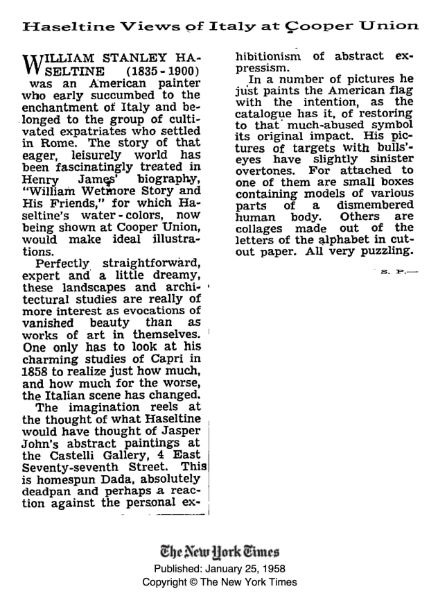 The New York Times,&nbsp;January 25, 1958.