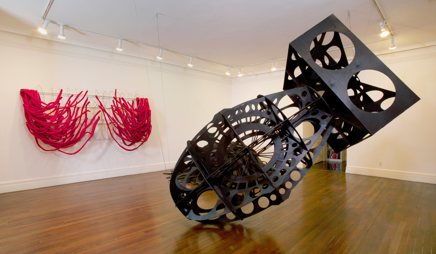 Installation view, Robert Morris Red and Black Black and Red, 18 EAST 77