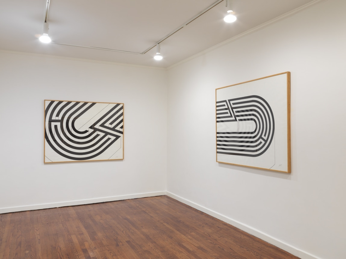 Installation view, Robert Morris: Labyrinth and Blind Time Drawings, 18 EAST 77