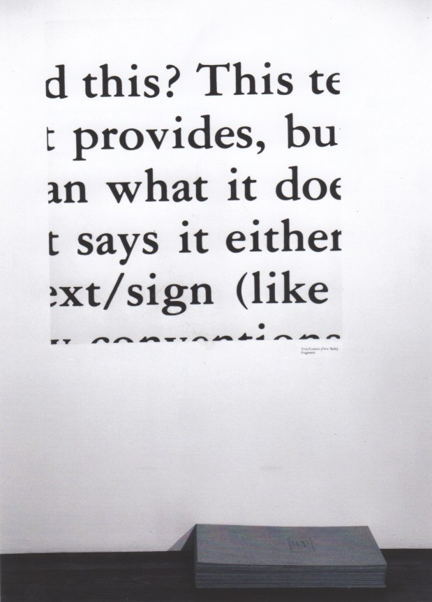 Installation view, Joseph Kosuth: Fragments, 420 WEST BROADWAY
