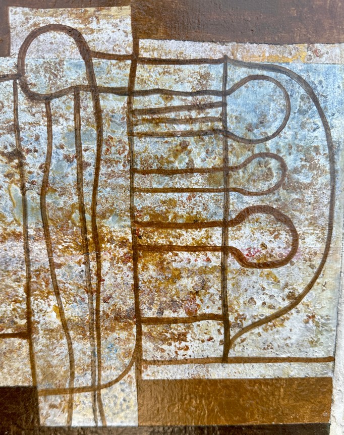 Image of detail on Series 67 No. 4 abstract oil painting by Jack Wolsky.