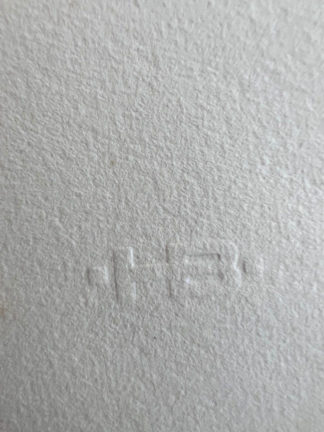 Image of artist's stamp on untitled (025) 1974 abstract lithograph by Hans Burkhardt.