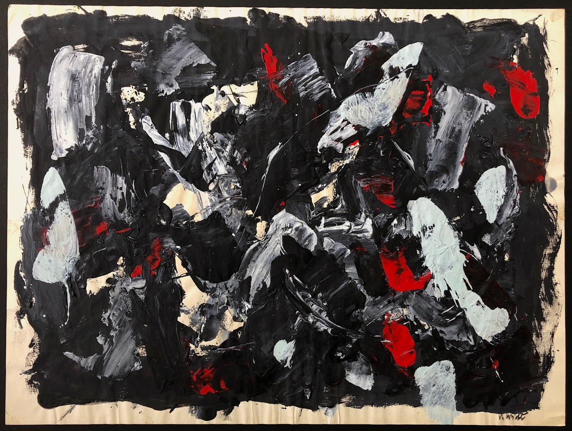 Full sheet untitled mixed media painting by John Von Wicht.