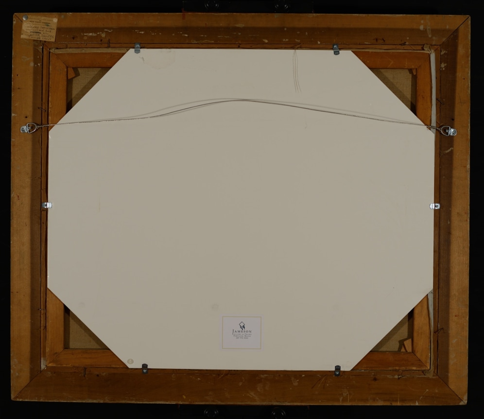 Verso image of seascape painting &quot;After Showers &ndash; Maine Coast&quot; by Edward Christiana.