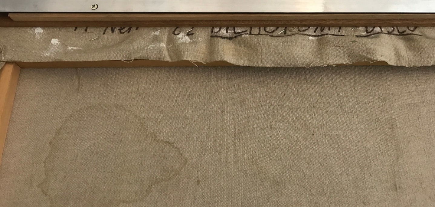 Inscription verso on &quot;Dichotomy Disco&quot; by George McNeil.