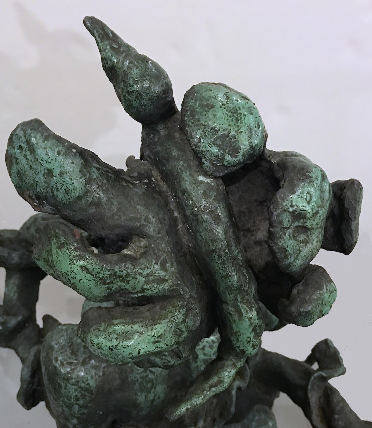Detail of Yulla with Elaborate Head Piece sculpture by Yulla Lipchitz.