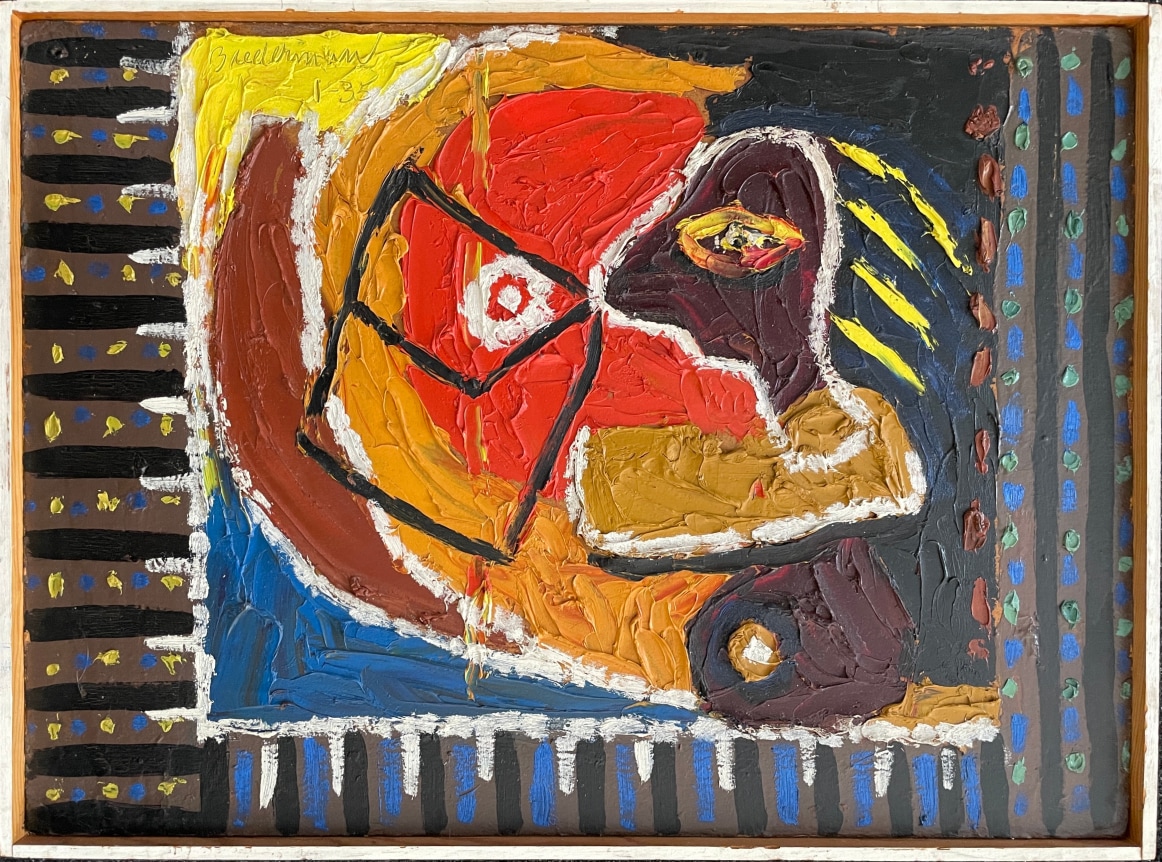 Frame view of &quot;1-35&quot; painting by Charles Biederman.