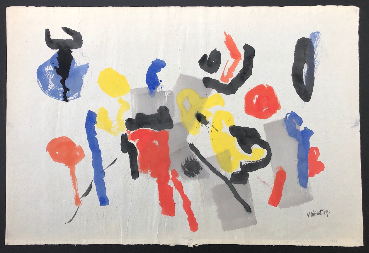 Image of full sheet of untitled #113 abstract painting by John Von Wicht.