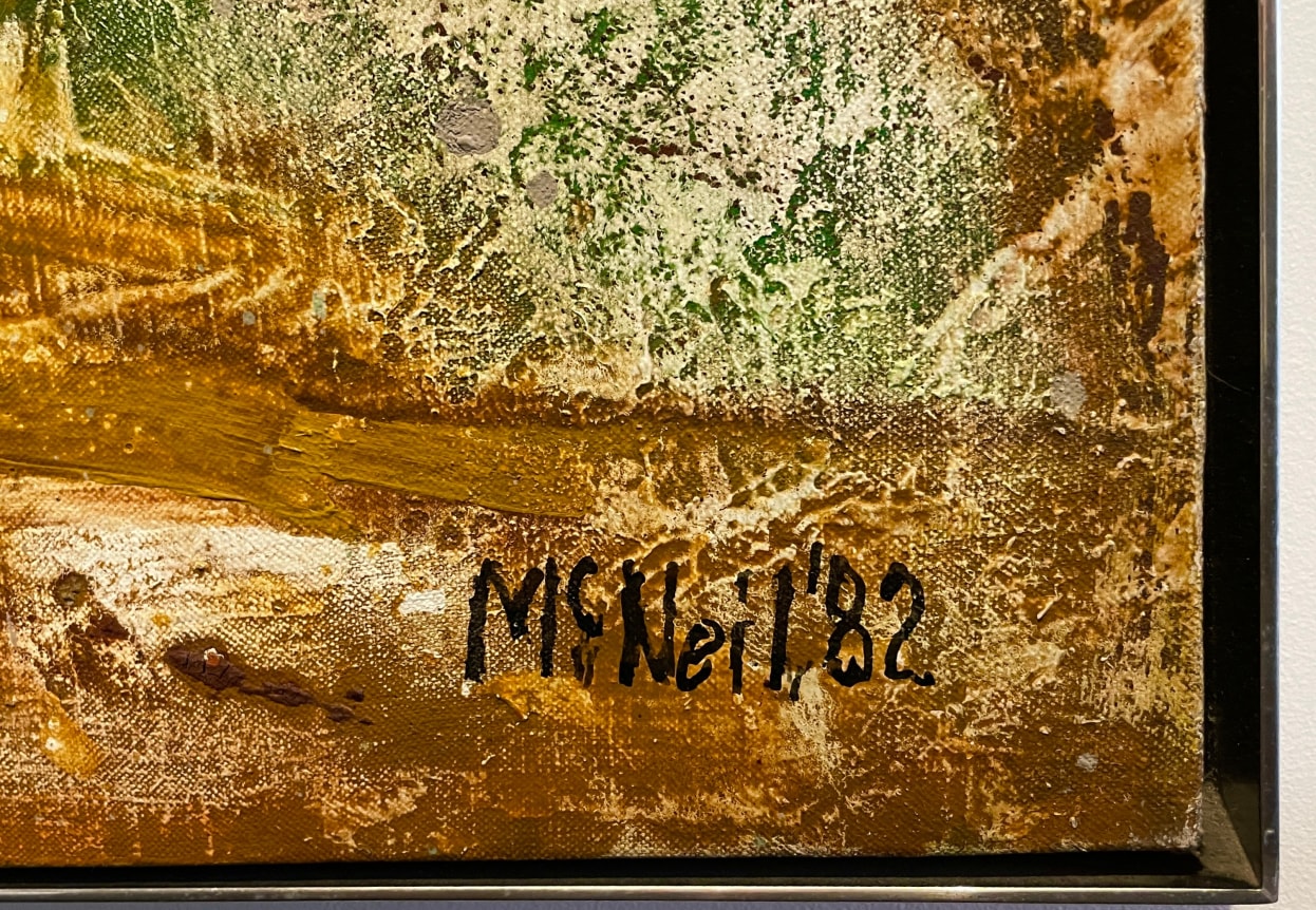 Signature on Dichotomy Disco painting by George McNeil.