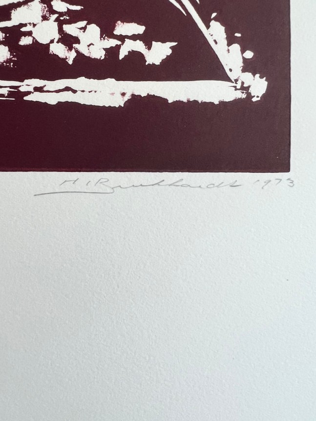 image of signature on untitled (016) abstraction by Hans Burkhardt in deep brown.