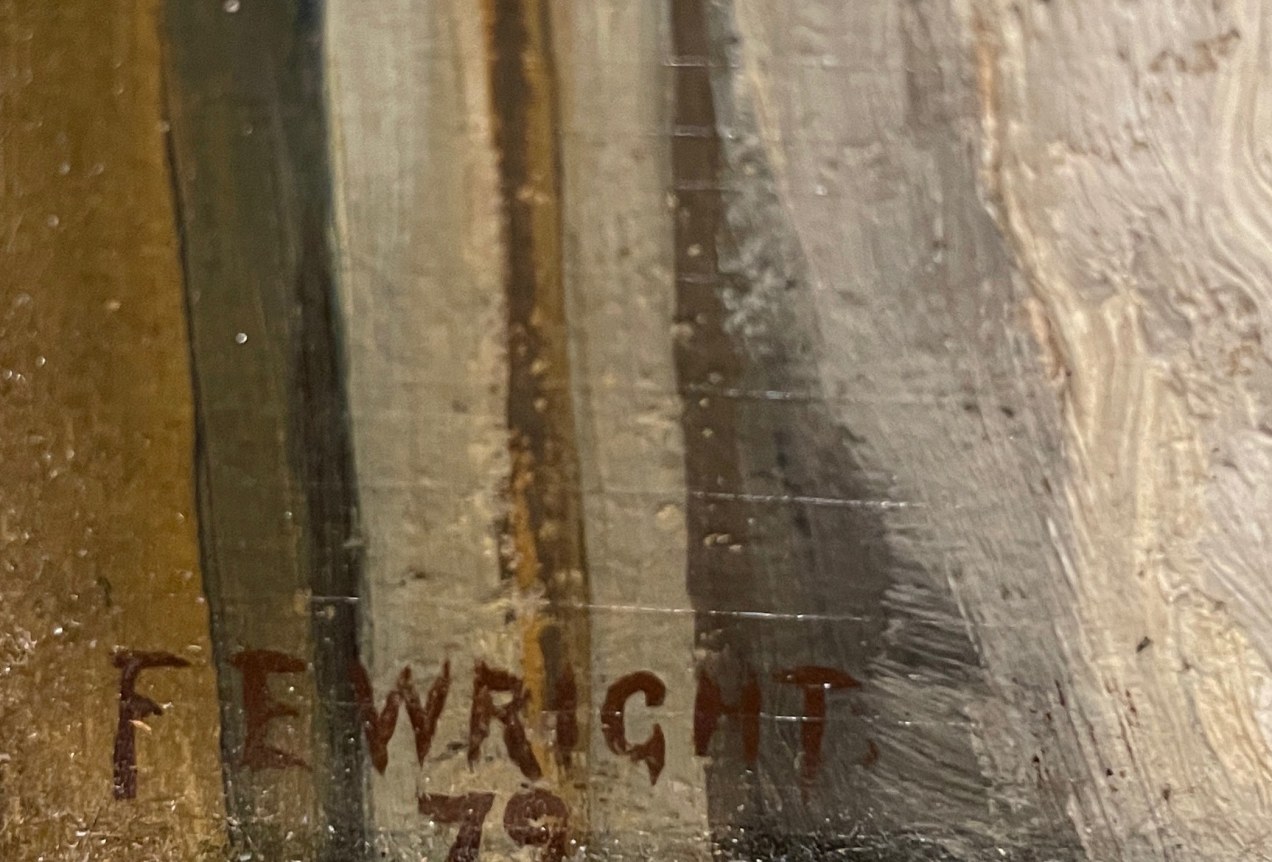 Signature on &quot;A Musician&quot; by Frederick E. Wright.