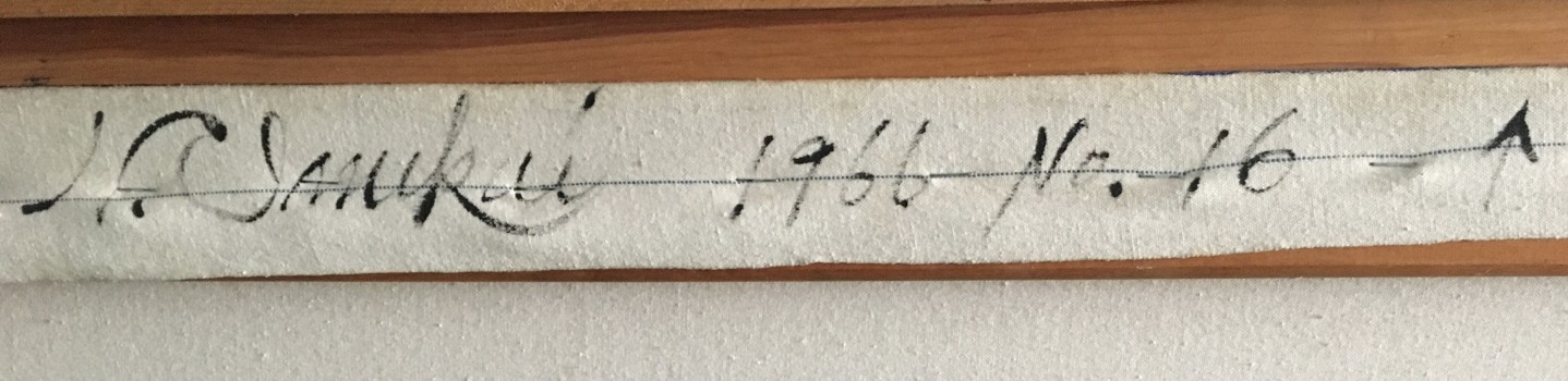 Verso inscription on &quot;No. 16&quot; by Naohiko Inukai.
