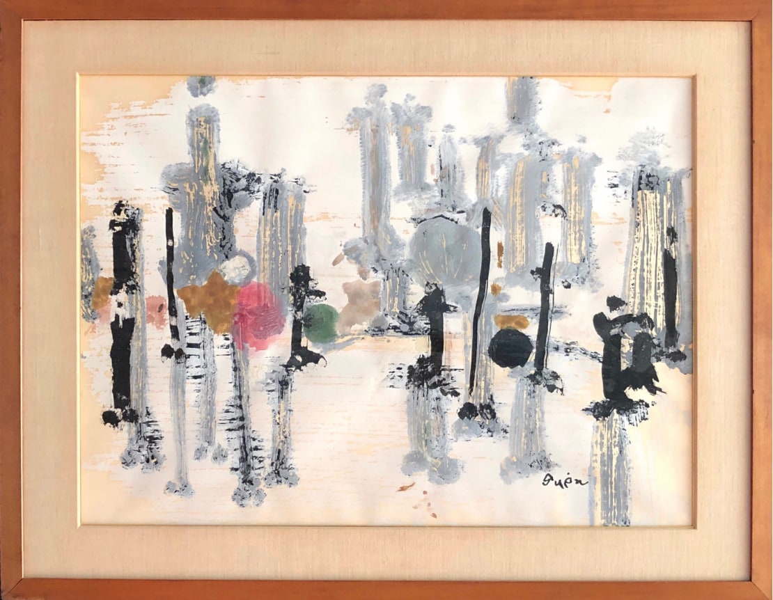 Image of simple wooden frame on painting "#55" by Genichiro Inokuma.