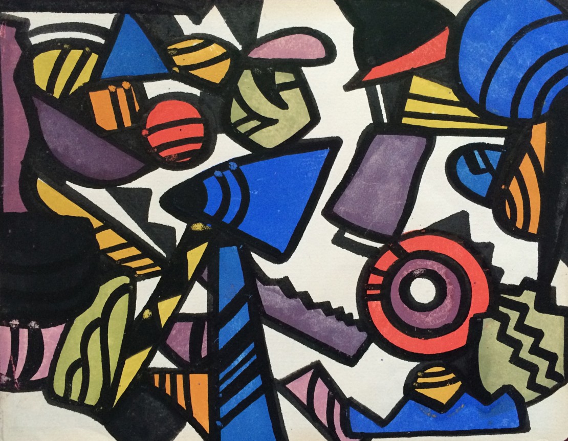 &quot;Synchromist Abstraction&quot; watercolor painting by Jay Van Everen.