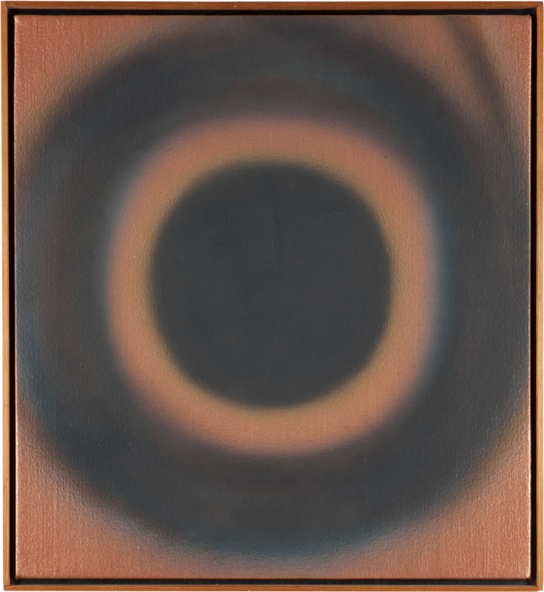 Image of wooden stick frame on "Java" painting by Dan Christensen.