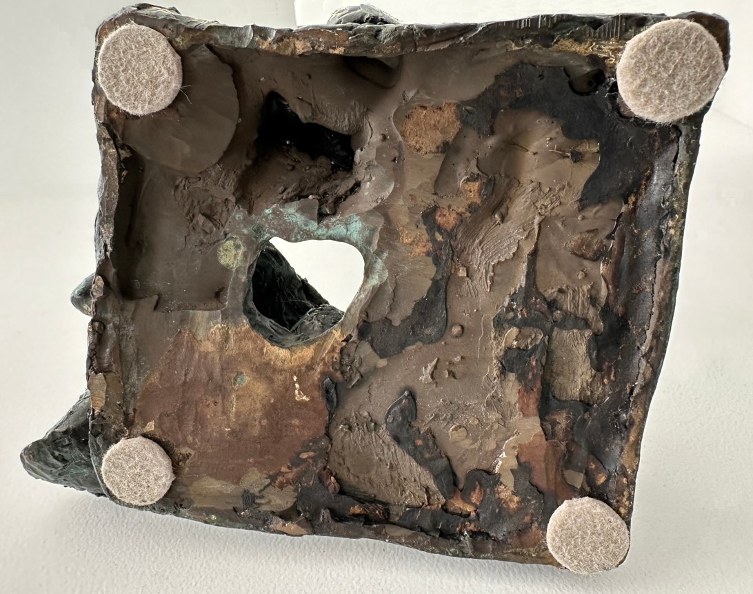 Image of base of Woman Lying Down &amp; Growing with Tree bronze sculpture by Yulla Lipchitz.