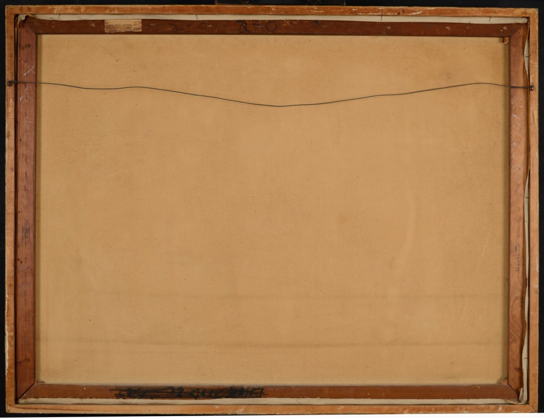 Verso of &quot;Transition&quot; abstract oil painting by Joseph Meert.