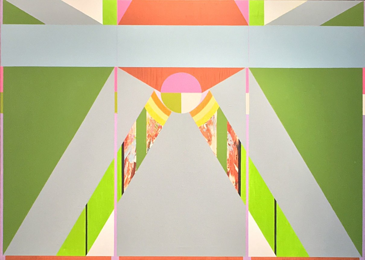 Image of geometric abstraction by Budd Hopkins entitled &quot;Mahler's Castle II&quot;.