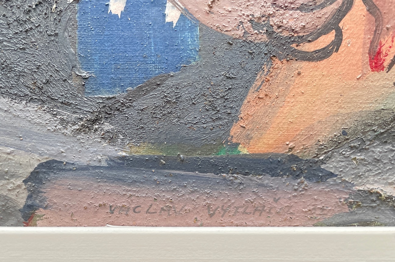 Signature "City Scene with Faces" by Vaclav Vytlacil.